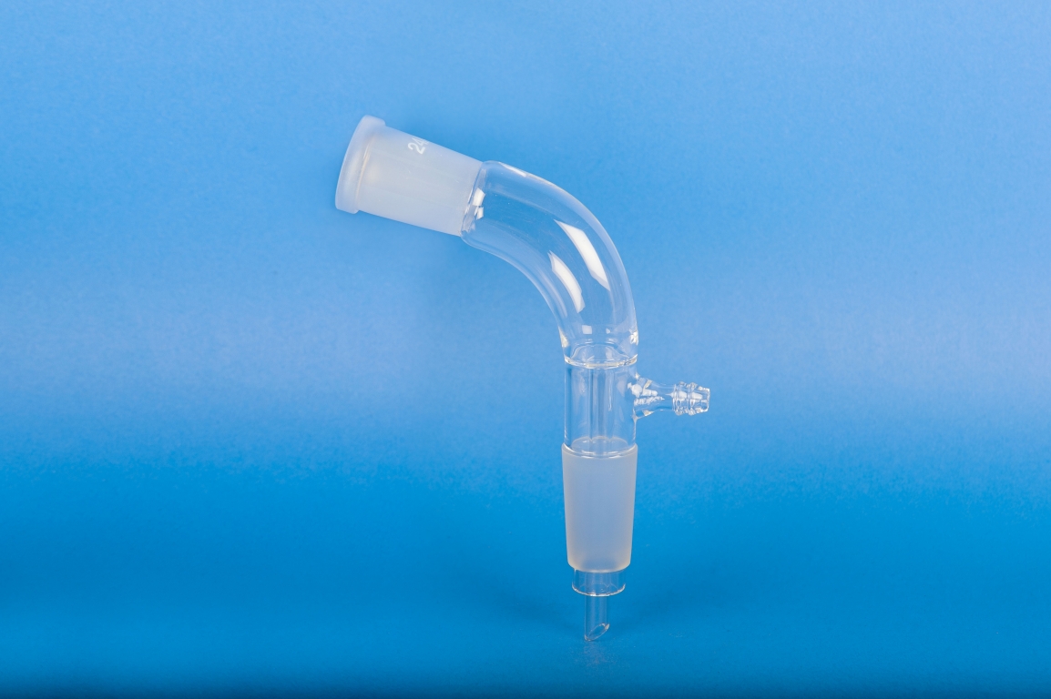 Adapter, Vacuum Take-off, Short Stem, Bend, 24/40 top joint and 24/34 bottom joint