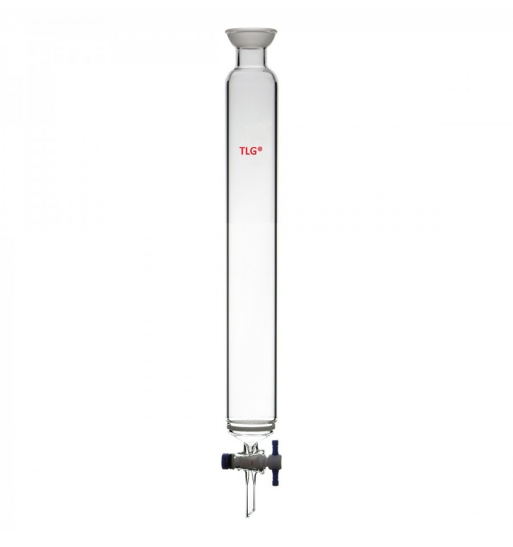 Chromatography Column, With Fritted Disc, Spherical Joints, 35/20 joint, PTFE Stopcock bore 2mm, Column O.D 26mm, Column I.D. 20mm, Effective length 18inch/457mm