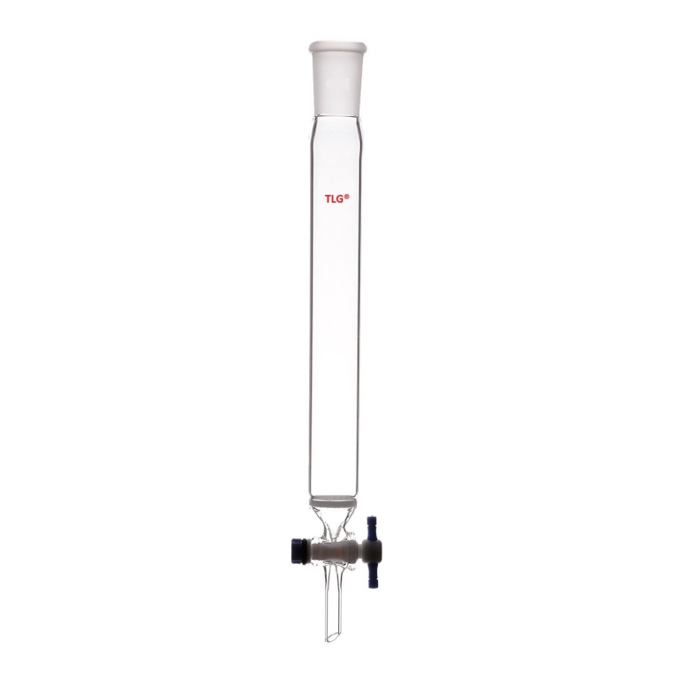 Chromatography Column, With Fritted Disc, 24/40 joint, PTFE Stopcock bore 2mm, Column O.D 17mm, Column I.D. 13mm, Effective length 12inch/305mm