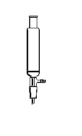 Chromatography Column, With top outer joint, Short column with lower 24/40 joint, With Column 90mm, Length 200mm, Medium Porosity
