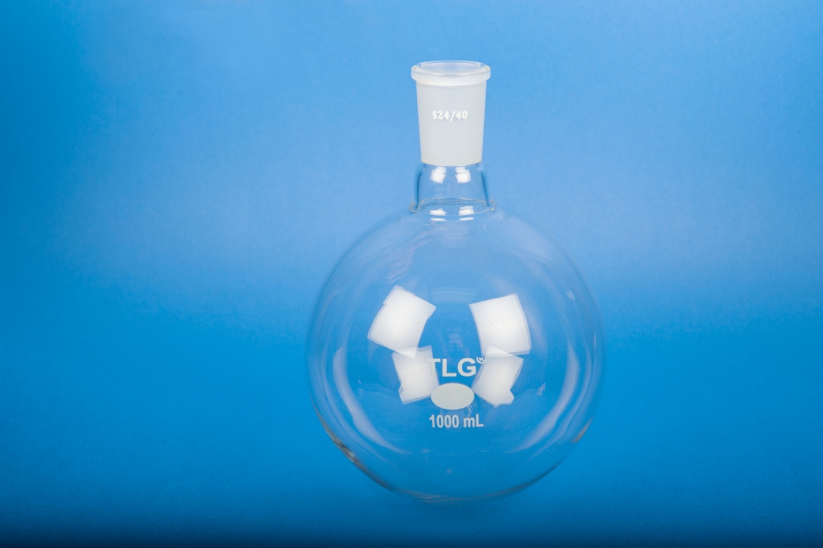 Flask, Round Bottom, Single Neck, Capacity 25mL, Joint 19/22