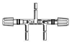 Valve, High Vacuum, PTFE, O-ring, Three-Way, 0-8mm