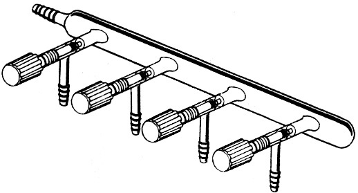 Vacuum Manifold, High Vacuum Valves, Hose Connection At Left Side, Number of Ports 5