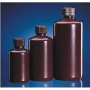 Round Bottles, Narrow Neck, HDPE, Amber, 500mL