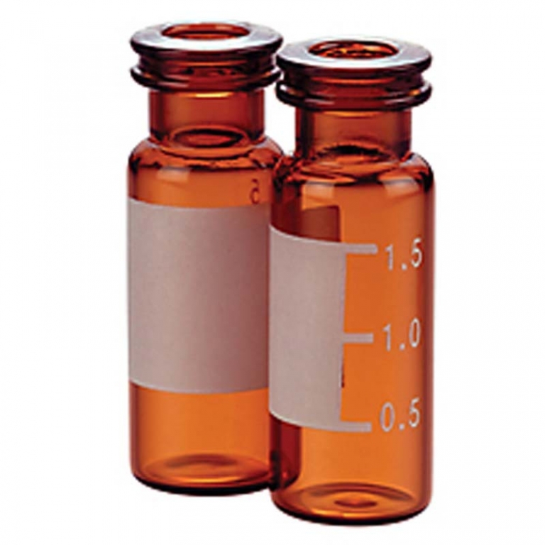 Standard Opening Snap Seal Vials,(ND11), 2mL, 12x32, Amber Glass, Flat Base with Spot