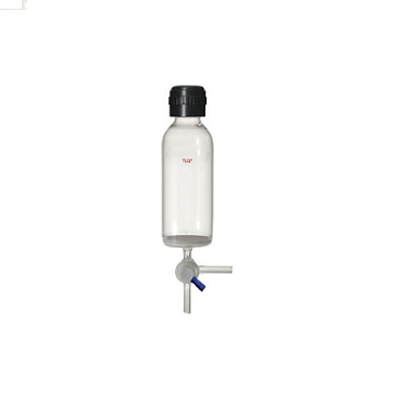 Peptide Synthesis Vessel, Solid Phase, T-Bore PTFE Stopcock, Capacity 50mL, Porosity Coarse