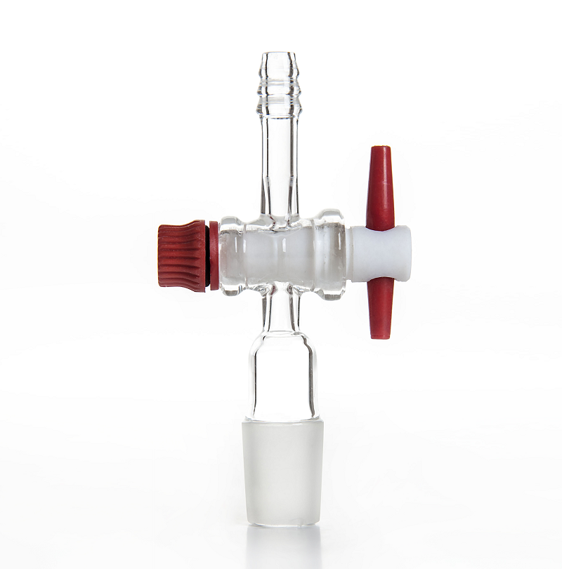 Adapter, Flow Control (Straight), PTFE Stopcock bore 2mm, Inner Joint (Cone Joint), 14/20 joint