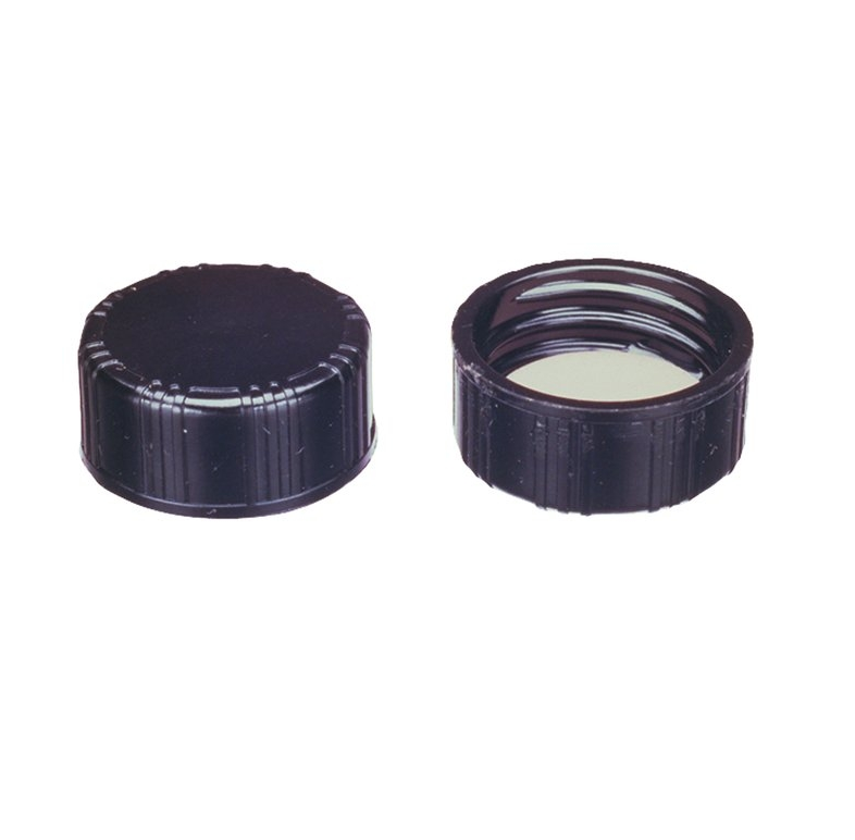 Black Phenolic Screw-Top Closures with Rubber Liner, GPI 18-415
