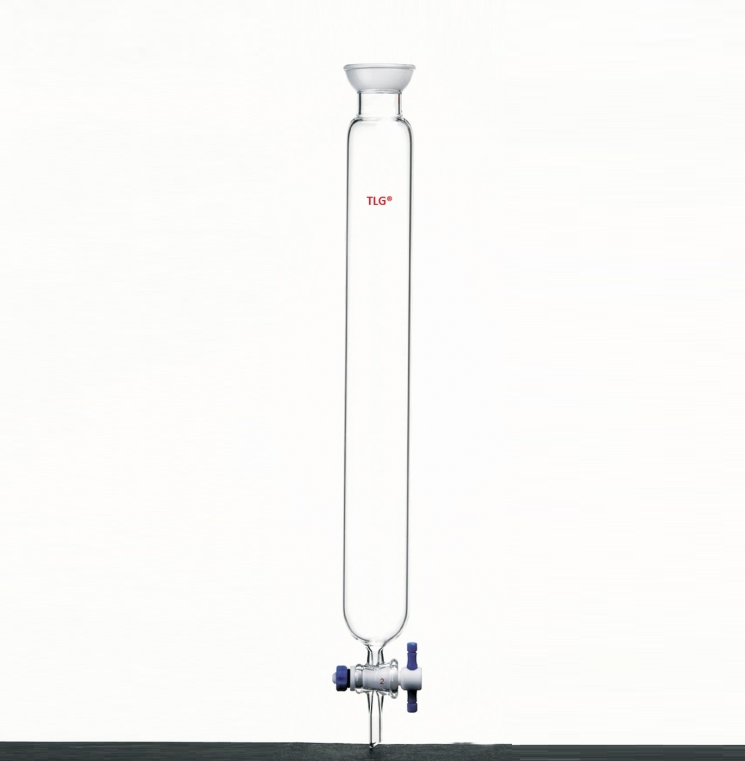 Chromatography Column, Spherical Joints, 50/30 joint, PTFE Stopcock bore 4mm, Column O.D 60mm, Column I.D. 53mm, Effective length 18inch/457mm