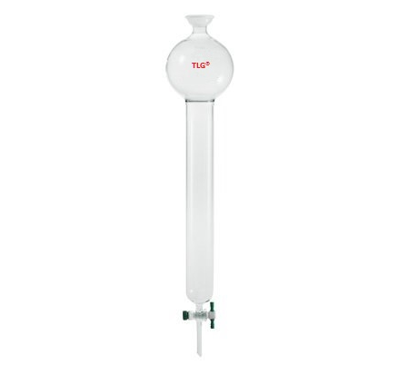 Chromatography Column, With Reservoir, with 35/20 spherical joint, PTFE Stopcock bore 2mm, Column O.D 26mm, Column I.D. 20mm, Effective length 12inch/305mm, Capacity 250mL