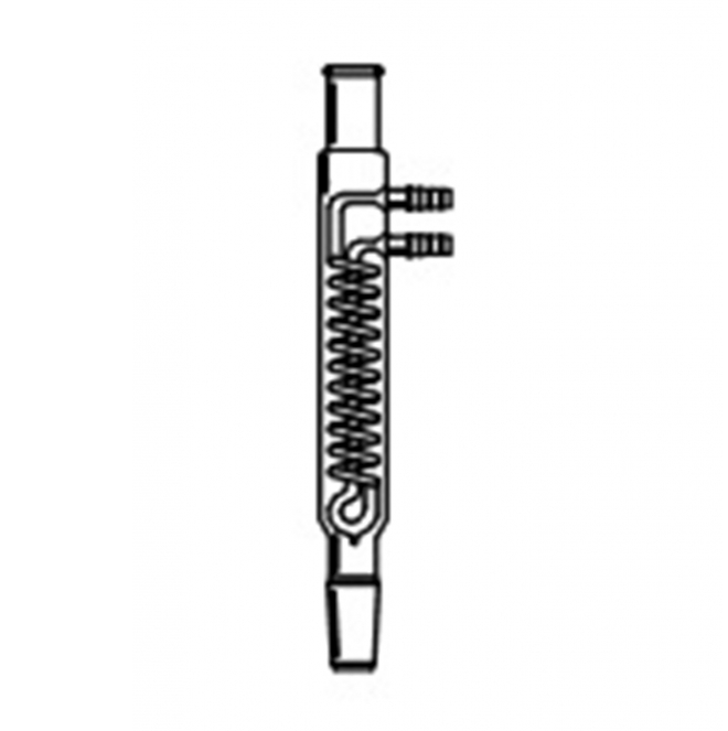 Condenser, Reflux, Large Cooling Capacity, 24/40 joint, coil length 175mm, Hose connection 10mm