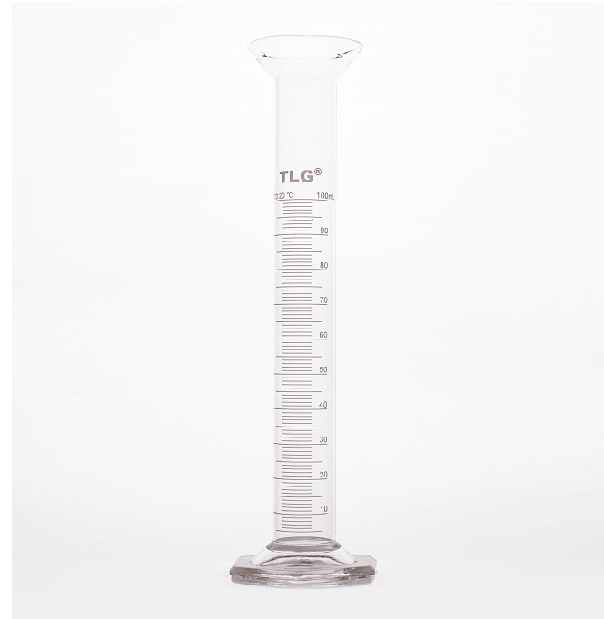 Tap Density Cylinder, Funnel top graduated cylinder with hex base, Capacity 250mL Weight-220±44g