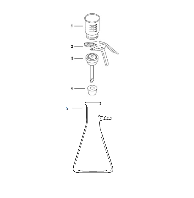 PTFE-Faced Glass Funnel, 47 mm, 300 mL (part no1)