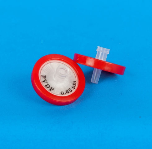 PVDF Syringe Filter with 1µm pore size Glass Fiber Prefilter, Pore 0.22µm, 25mm Diameter (Hydrophilic)