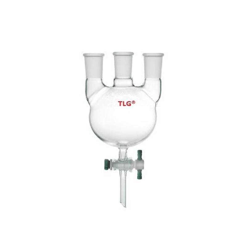 Round Bottom, 3-Neck Bottom Outlet, Capacity 2000mL, Centre Joint 45/50, Side Joint 24/40