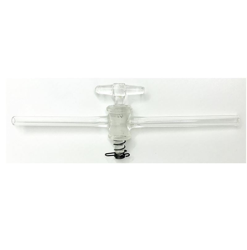 Robinet d'arrêt, alésage droit, bouchon en verre, vide poussé, alésage 2 mm, taille de bouchon 12/30