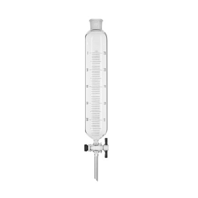 Cylindrical Funnel, Separatory, Graduated, Capacity 25mL, Stopper Size 14/23, PTFE Stopcock Bore 2mm