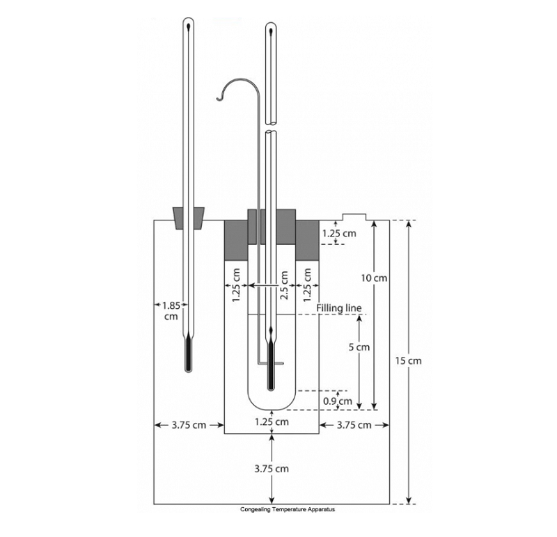 Congealing Temperature Distillation Apparatus, #11 center, #5 side neck, #3 stopper