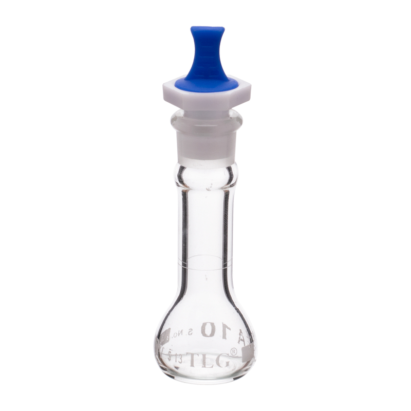 Volumetric Flask, 10mL, Serialized and Certified, Heavy Duty, Wide Mouth, Clear, PE Stopper# 13, Class A, As Per USP Standards