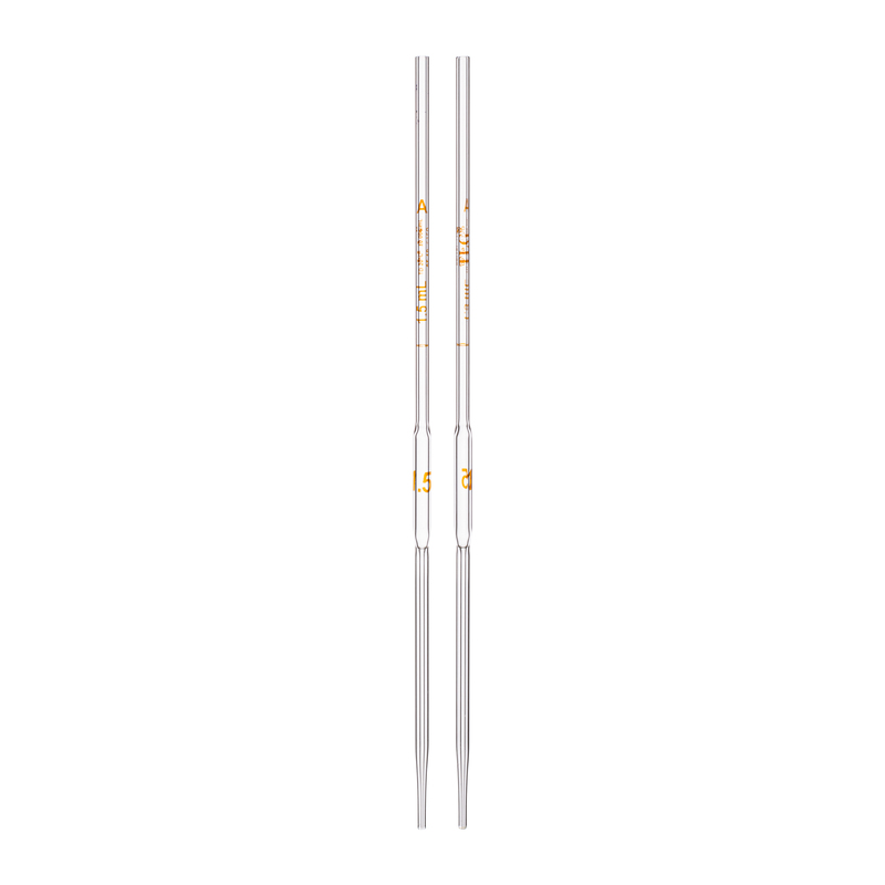 Pipette Volumetric, With One Mark, Accuracy As Per Class A, Capacity(mL) 1.5, Individually Serialized, Tolerance ± 0.006 mL, As Per USP Standards
