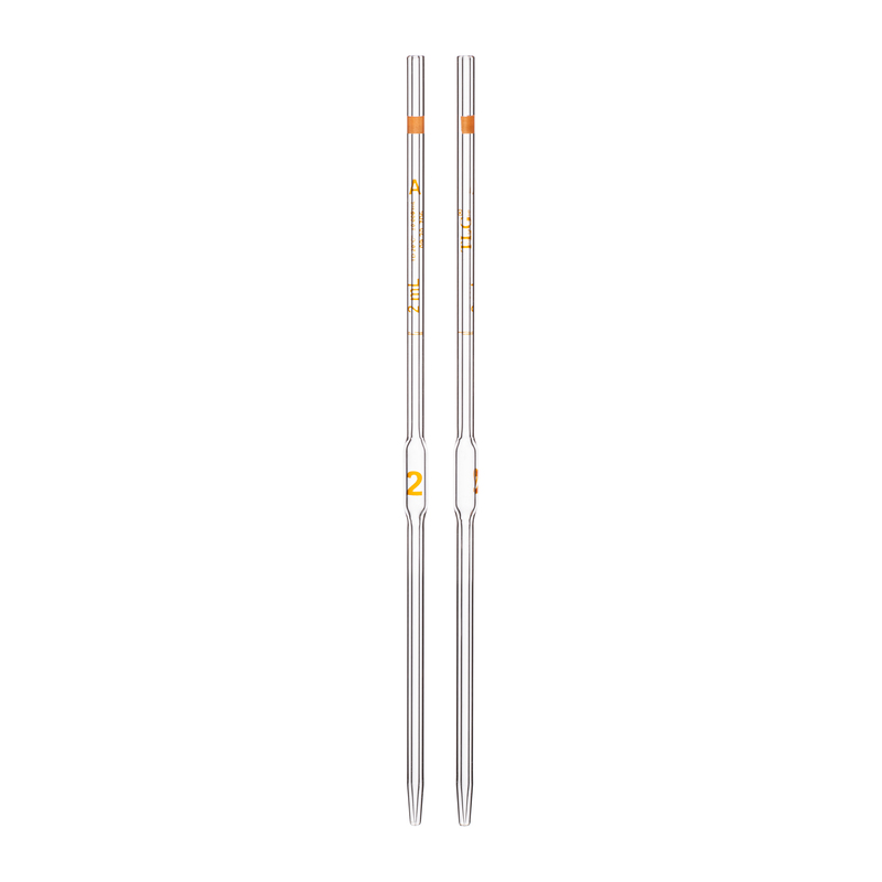 Pipette Volumetric, With One Mark, Accuracy As Per Class A, Capacity(mL) 2, Individually Serialized, Tolerance ± 0.006 mL, As Per USP Standards