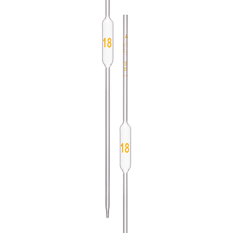 Pipette Volumetric, With One Mark, Accuracy As Per Class A, Capacity(mL) 18 Individually Serialized, Tolerance ± 0.03mL, As Per USP Standards