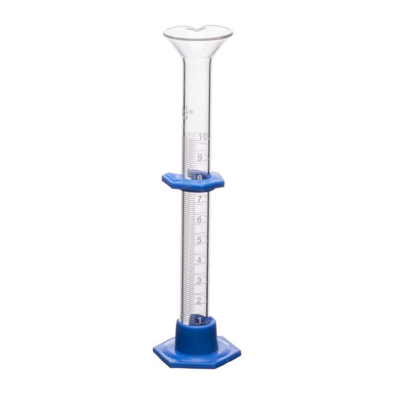 Cylinders, To Deliver, Single Metric Scale, Plastic Hexagonal Base , Capacity 10mL, Graduation Interval 0.4 to 20, Sub Division 0.2mL