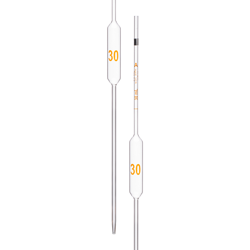 Pipette Volumetric, With One Mark, Accuracy As Per Class A, Capacity(mL) 30, Individually Serialized, Tolerance ±0.03 mL, As Per USP Standards