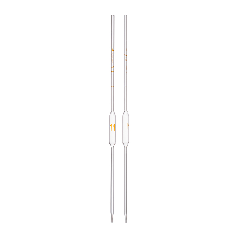 Pipette Volumetric, With One Mark, Accuracy As Per Class A, Capacity(mL) 11, Individually Serialized, Tolerance ± 0.02 mL, As Per USP Standards