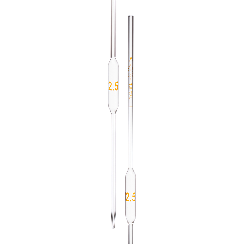 Pipette Volumetric, With One Mark, Accuracy As Per Class A, Capacity(mL) 12.5, Non Serialized ,Tolerance ± 0.02 mL, As Per USP Standards