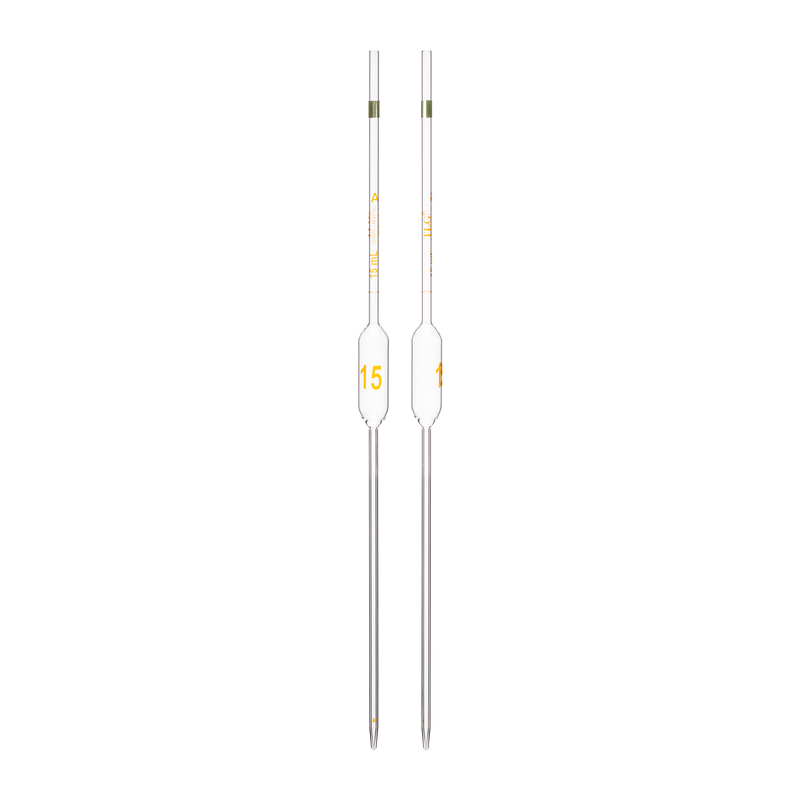 Pipette Volumetric, With Two Marks, To Contain (TC) and To Deliver (TD), Accuracy As Per Class A, Capacity(mL) 15, Individually Serialized