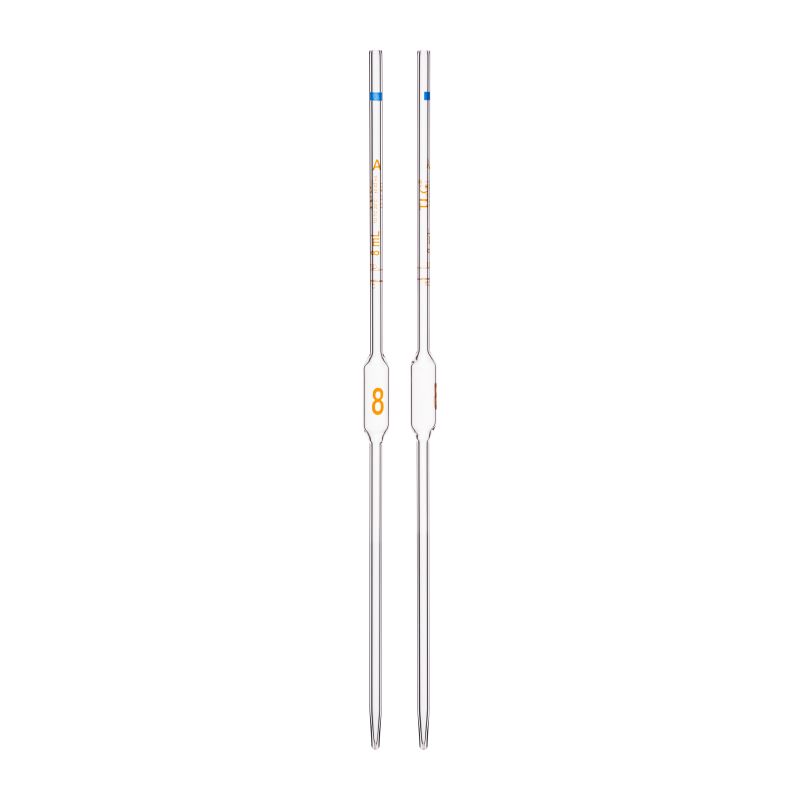 Pipette Volumetric, With Two Marks, To Contain (TC) and To Deliver (TD), Accuracy As Per Class A, Capacity(mL) 8, Non Serialized