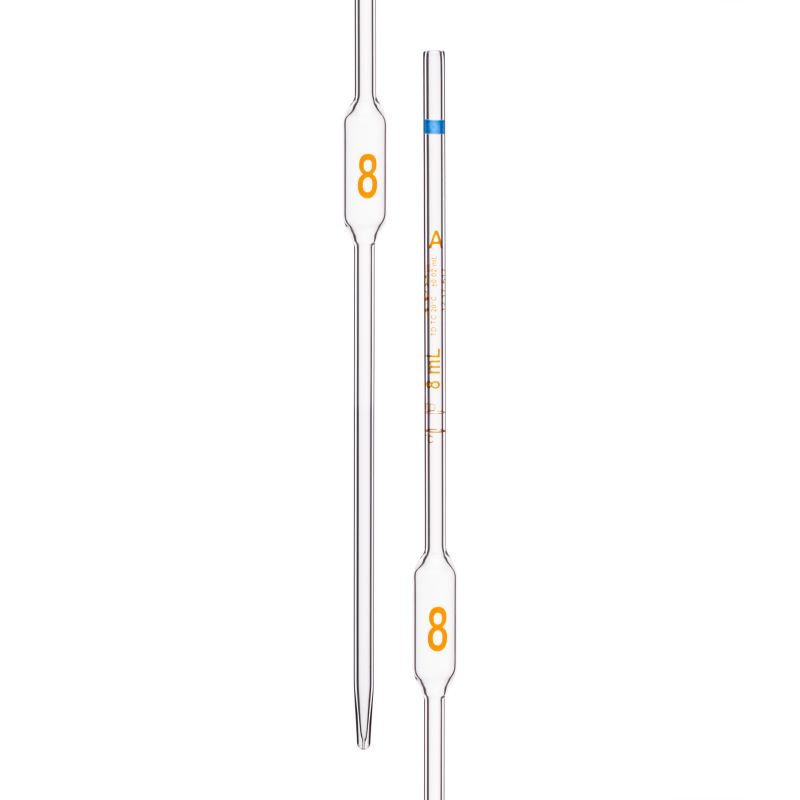Pipette Volumetric, With Two Marks, To Contain (TC) and To Deliver (TD), Accuracy As Per Class A, Capacity(mL) 8, Non Serialized