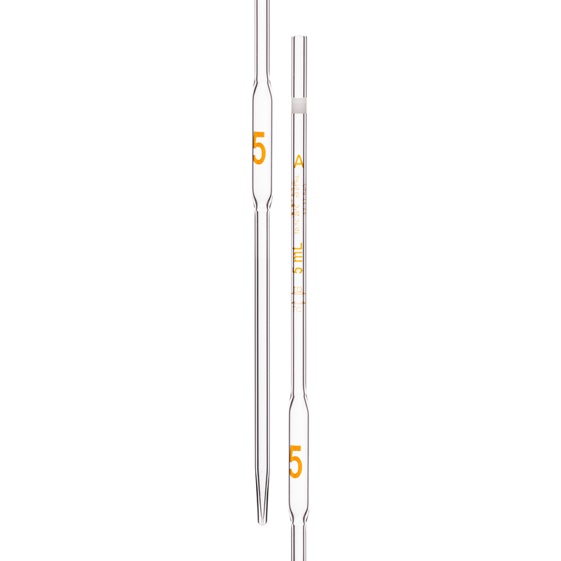 Pipette Volumetric, With Two Marks, To Contain (TC) and To Deliver (TD), Accuracy As Per Class A, Capacity(mL) 5, Non Serialized