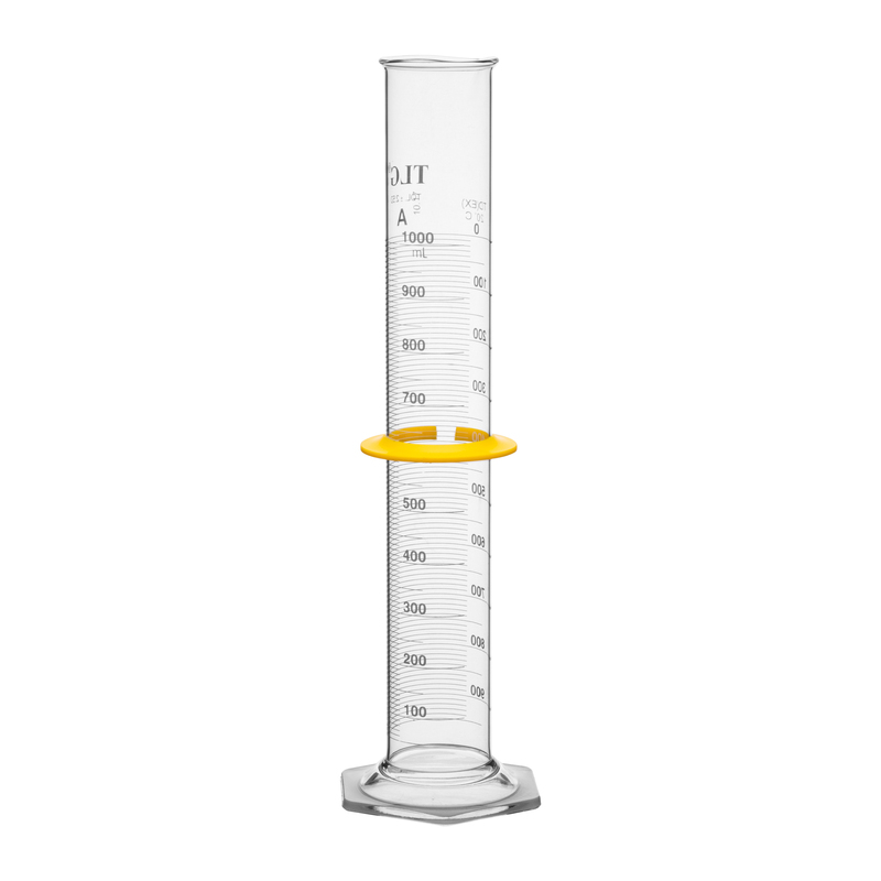 Cylinders, To Deliver (TD) Class A, White Scale, With Single Metric Graduations, Bumper, Capacity 1000mL, Graduation Interval 50 to 1000, Tolerance ±2.50, As Per USP Standards