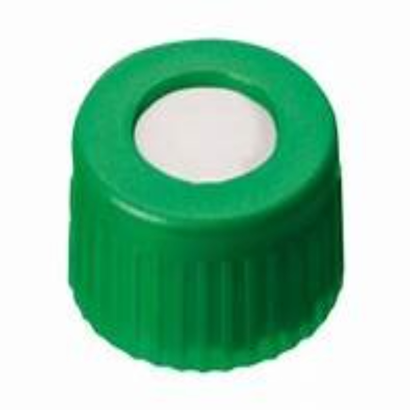9mm Green Ribbed Cap. Natural PTFE/White Silicone Bonded